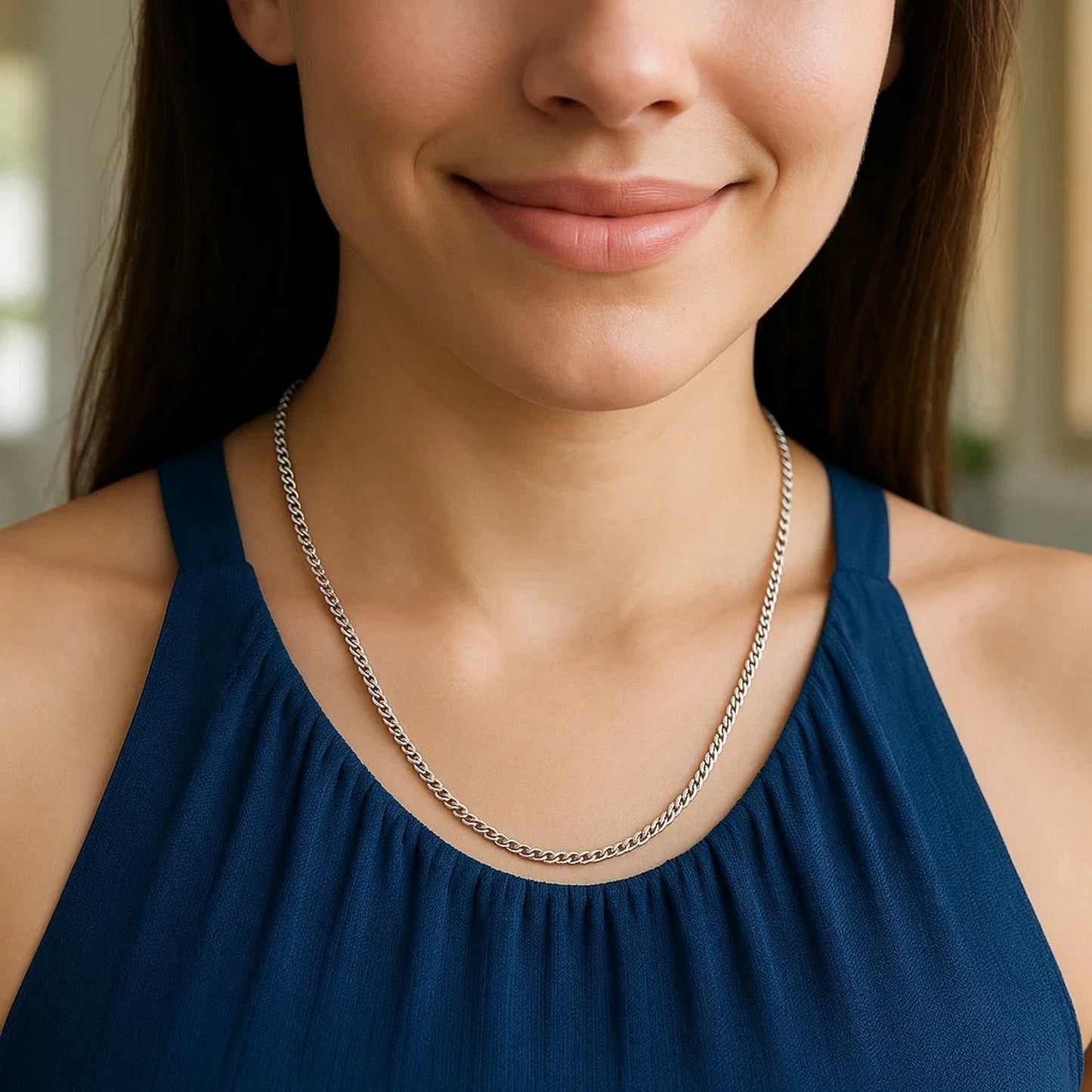 14k White Gold Light Gourmette Chain (2.80 mm)