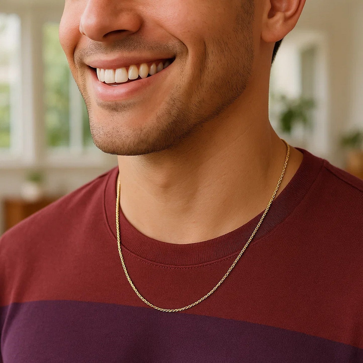 14k Yellow Gold Solid Rope Chain (1.50 mm)