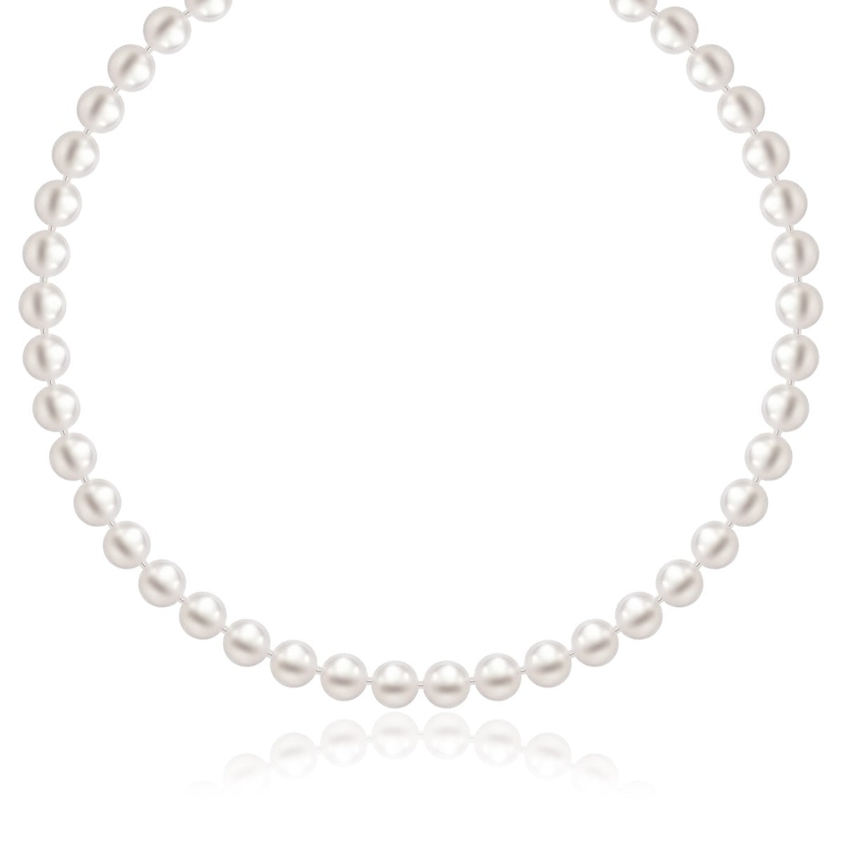 14k Yellow Gold Necklace with White Freshwater Cultured Pearls (6.0mm to 6.5mm)