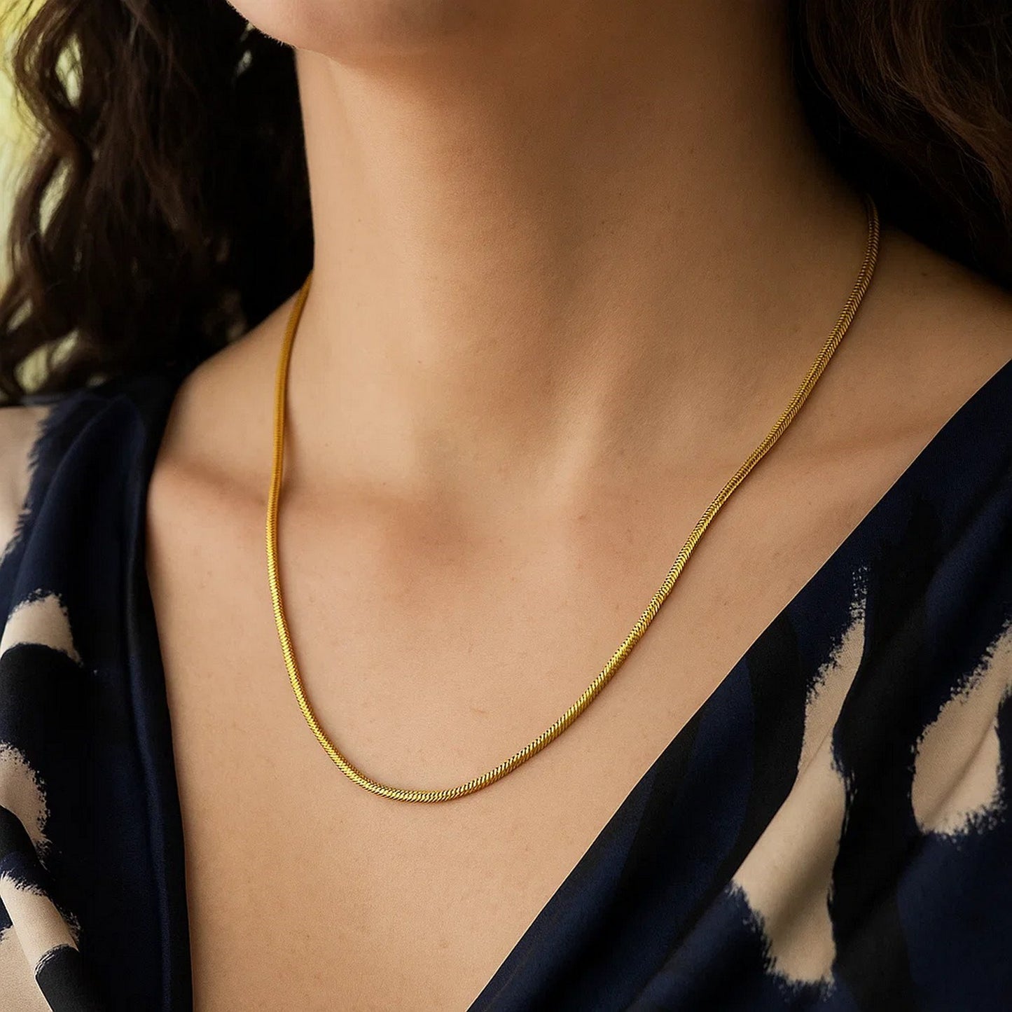 14K Yellow Gold Oval Snake Chain (2.00 mm)