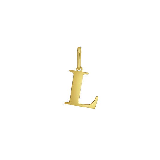 14K Yellow Gold Initial L Charm Pendant