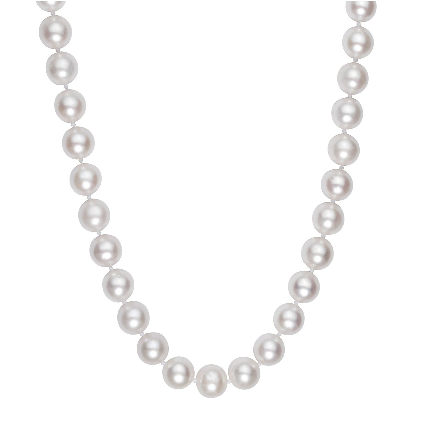 Pearl Necklace with Ball Clasp in 14K Yellow Gold
