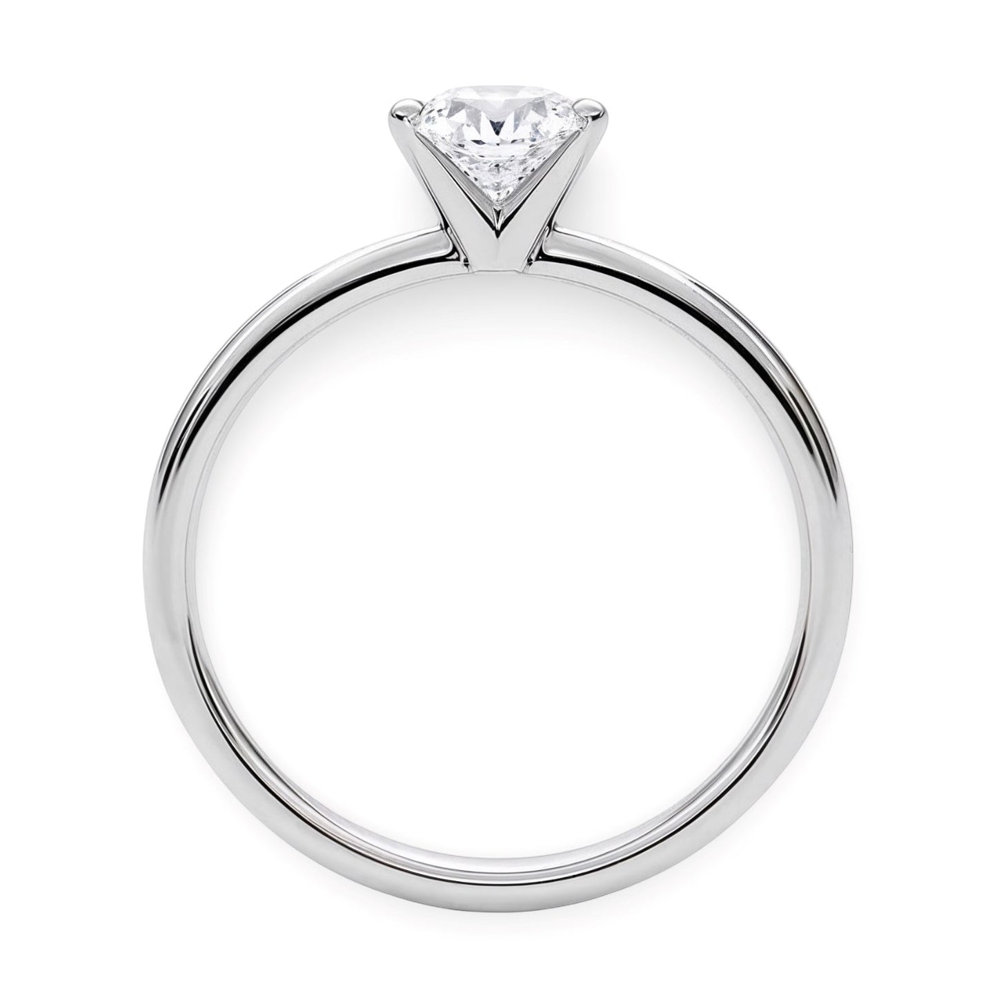 1 Carat Round Lab Grown IGI G/VS1 Diamond Solitaire Ring in Sterling Silver