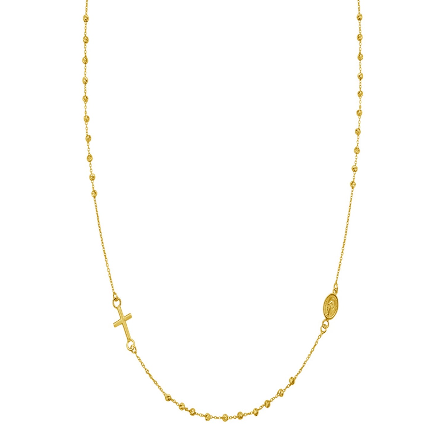 14K Yellow Gold Rosary Necklace