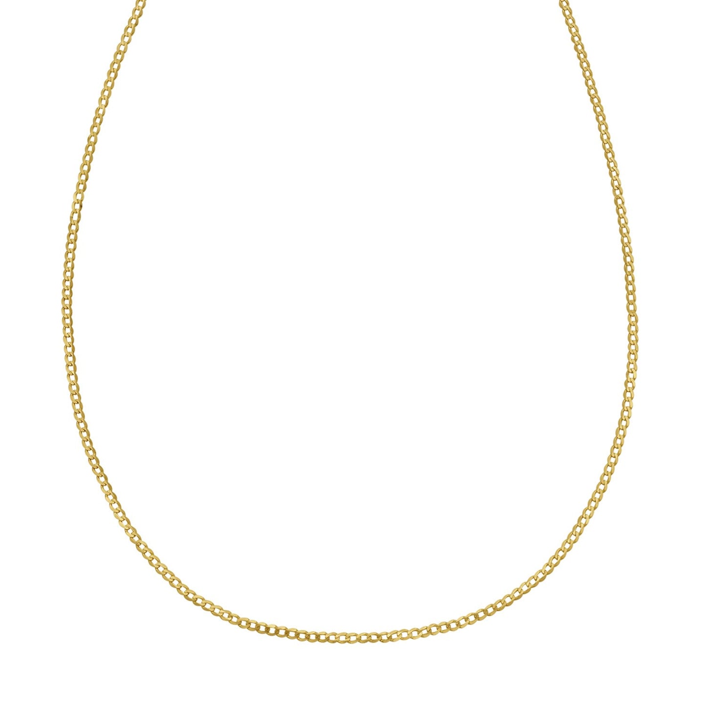 14k Yellow Gold Solid Curb Chain (2.60 mm)