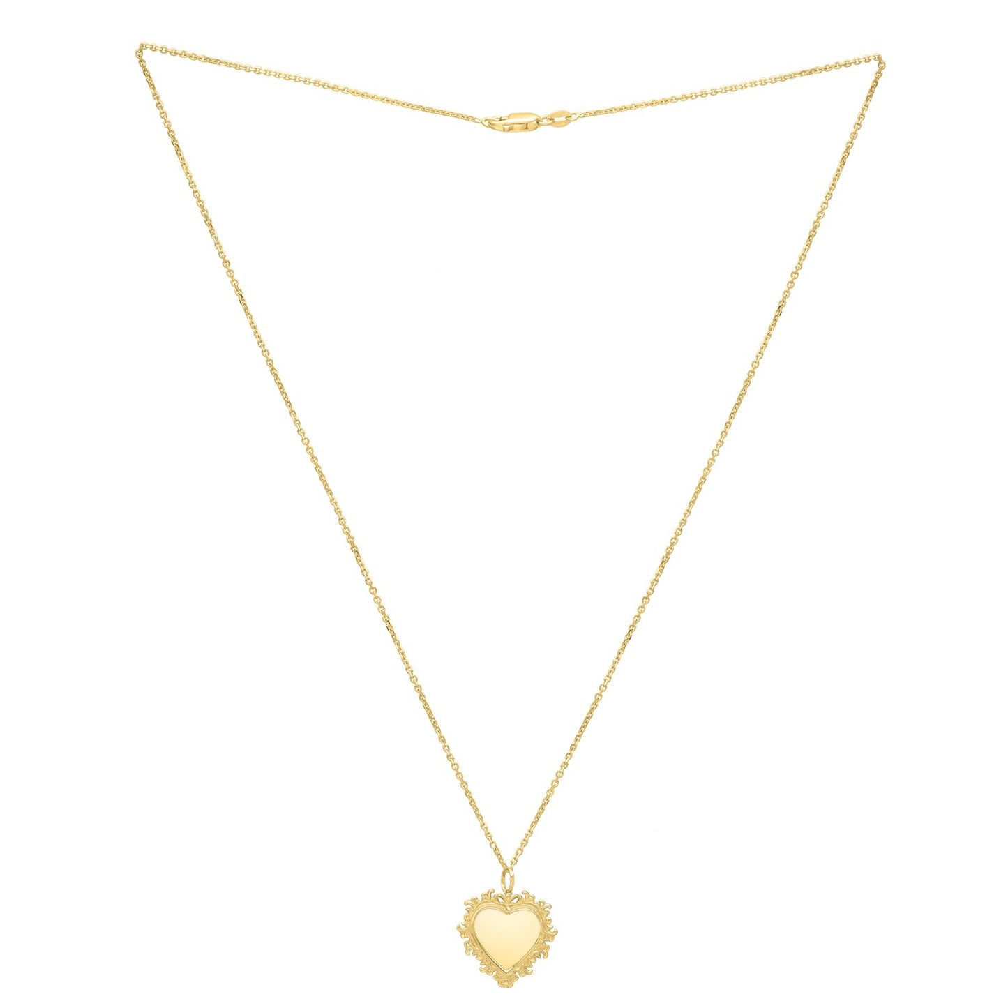 Baroque Heart Necklace in 14K Yellow Gold