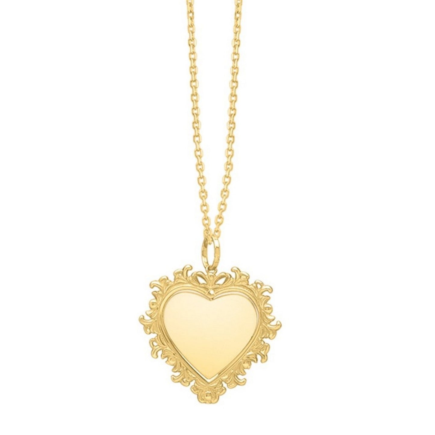 Baroque Heart Necklace in 14K Yellow Gold
