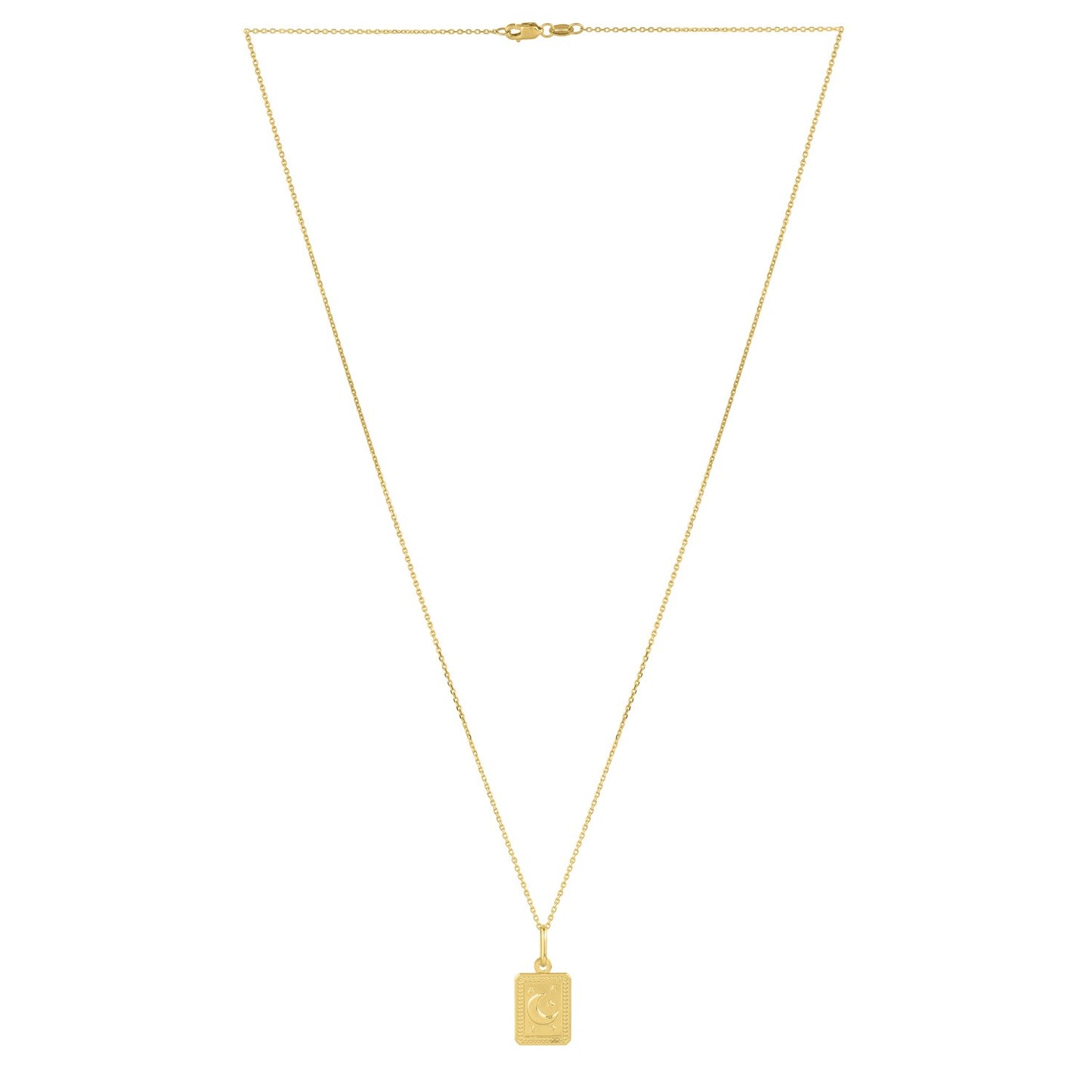 Moon and Stars Necklace in 14K Yellow Gold