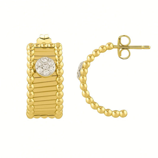 Pallina Half Moon Earrings in 14K Yellow Gold