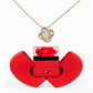 Love Knot Necklace with Red Heart Rose Box